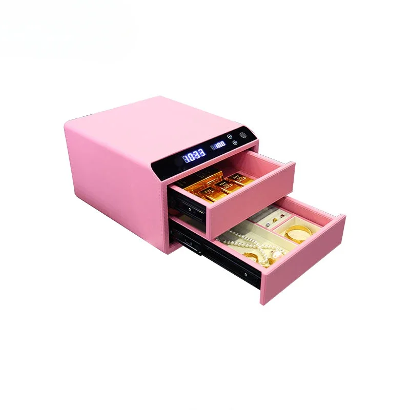 

2 Layers Luxury Smart Digital Fingerprint Jewelry Drawer Safe Security Drawer Safe With Fingerprint Lock