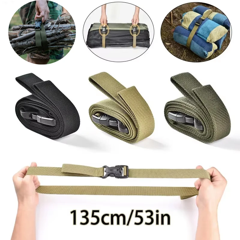 Image of Robuste Outdoor-Camping-Gepäckgurte – verstellbare Gepäckverpackungsgürtel mit doppelter Sicherheitsschnalle, Bündelungsseil der Ladung