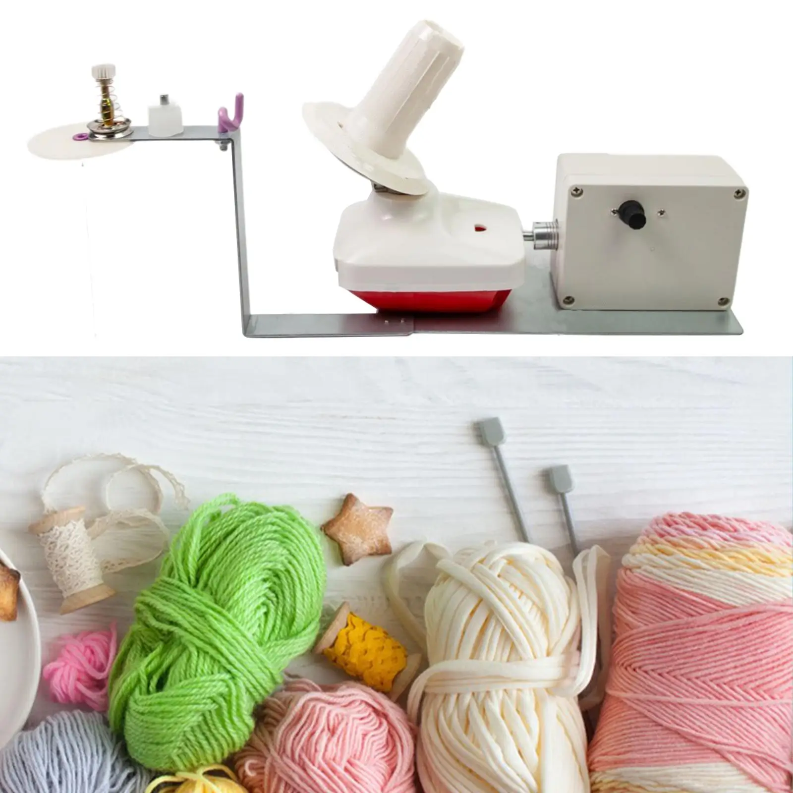 Yarn Ball Winder Low Noise Sturdy Multiuse DIY Electric Desktop Household Wool Balls Holder Wool Yarn Winder Wool Balls Winder