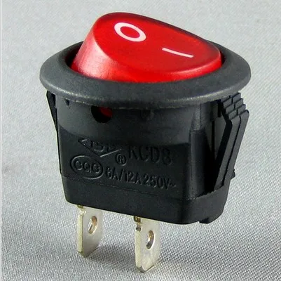 

circular rocker switch KCD8B 11 6A 2 feet without lights red button