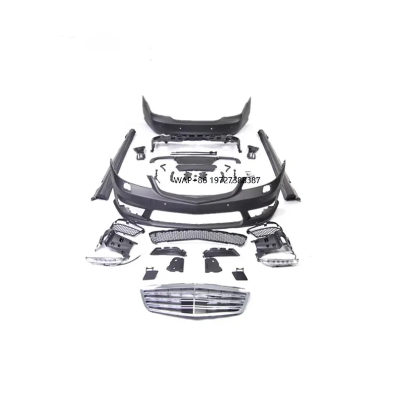 

S Class W221 S63 Style Body Kits for W211 Car Bumper Side Skirt Exhaust Tip PP Material Upgrade Body Kit Parts
