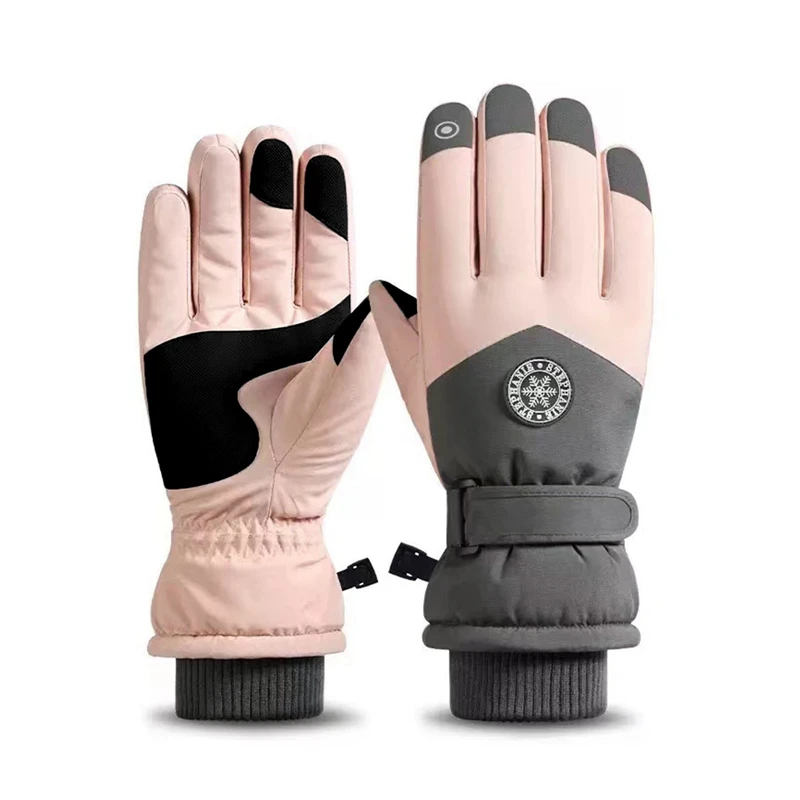 Windproof Warm Snow Gloves Skiing Hiking Cycling Winter Ski Gloves Unisex Snowboard Mittens Waterproof Thermal Fleece Guantes