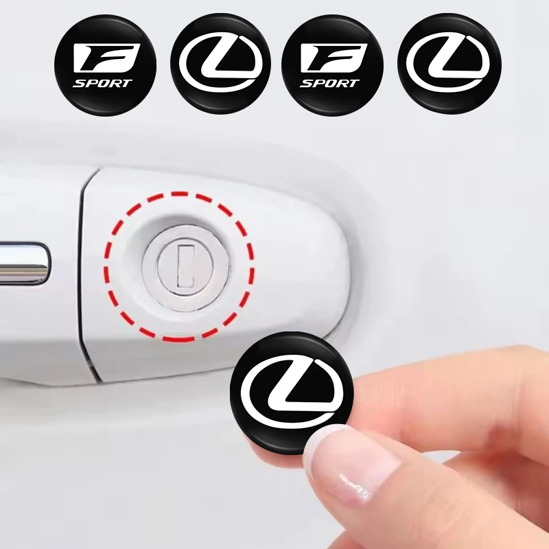 2/4 قطعة قفل باب السيارة ثقب المفتاح مكافحة حجب حماية ملصقات لكزس IS250 IS200 CT200h GS300 LS430 RX450h LX570 IS300 ES300