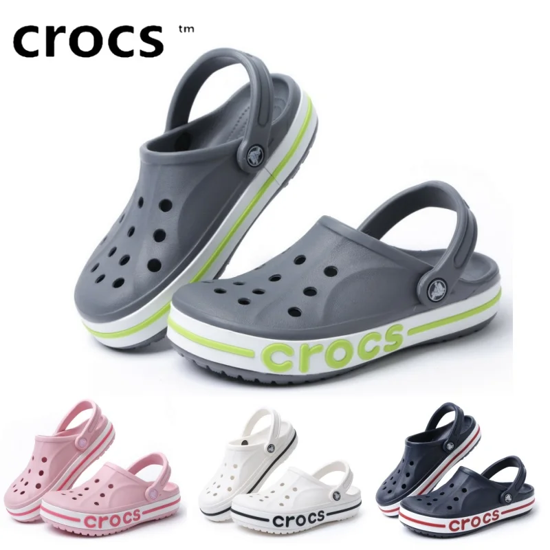 Original Crocs Bayaband Clog Casual Sandals Unisex Closed-Toe Slip-Ons Outdoor Men's Breathable Beach Shoes