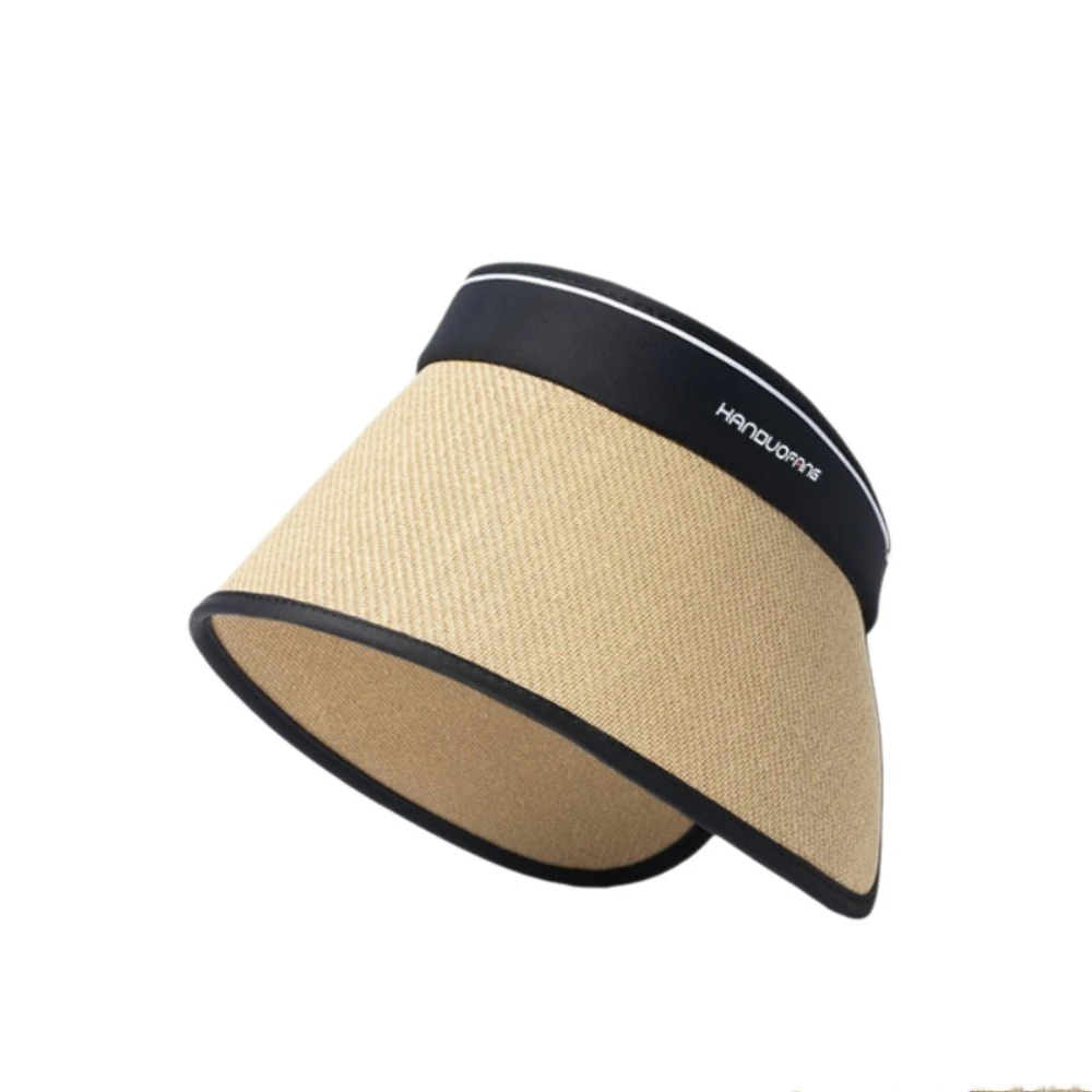 

Elegant Foldable Woven Empty Top Cap UV Protection Straw Plaited Wide Brim Bucket Hat Bow Sunscreen Hollow Straw Hat Summer