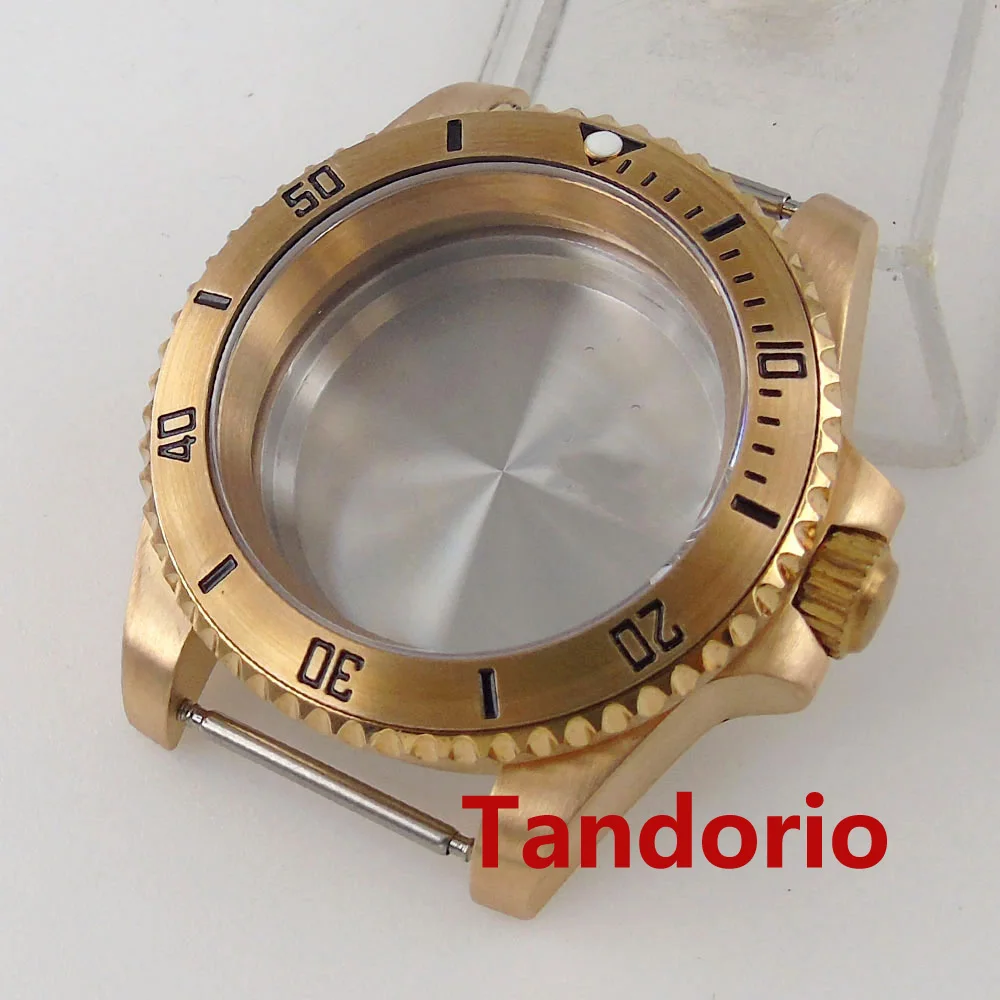 40mm Sapphire Glass 20ATM Diver Solid Cusn8 Bronze Watch Case Fit JNH34 NH35A NH36A PT5000 Automatic Bronze Bezel Watch Parts