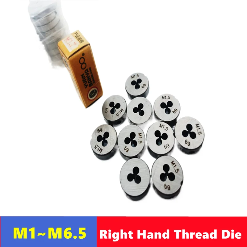 1pcs Mini Right Hand Die M1-M6.5 Metal Thread Tool, Machine Tool Hand Tool for Metal External Thread Tapping