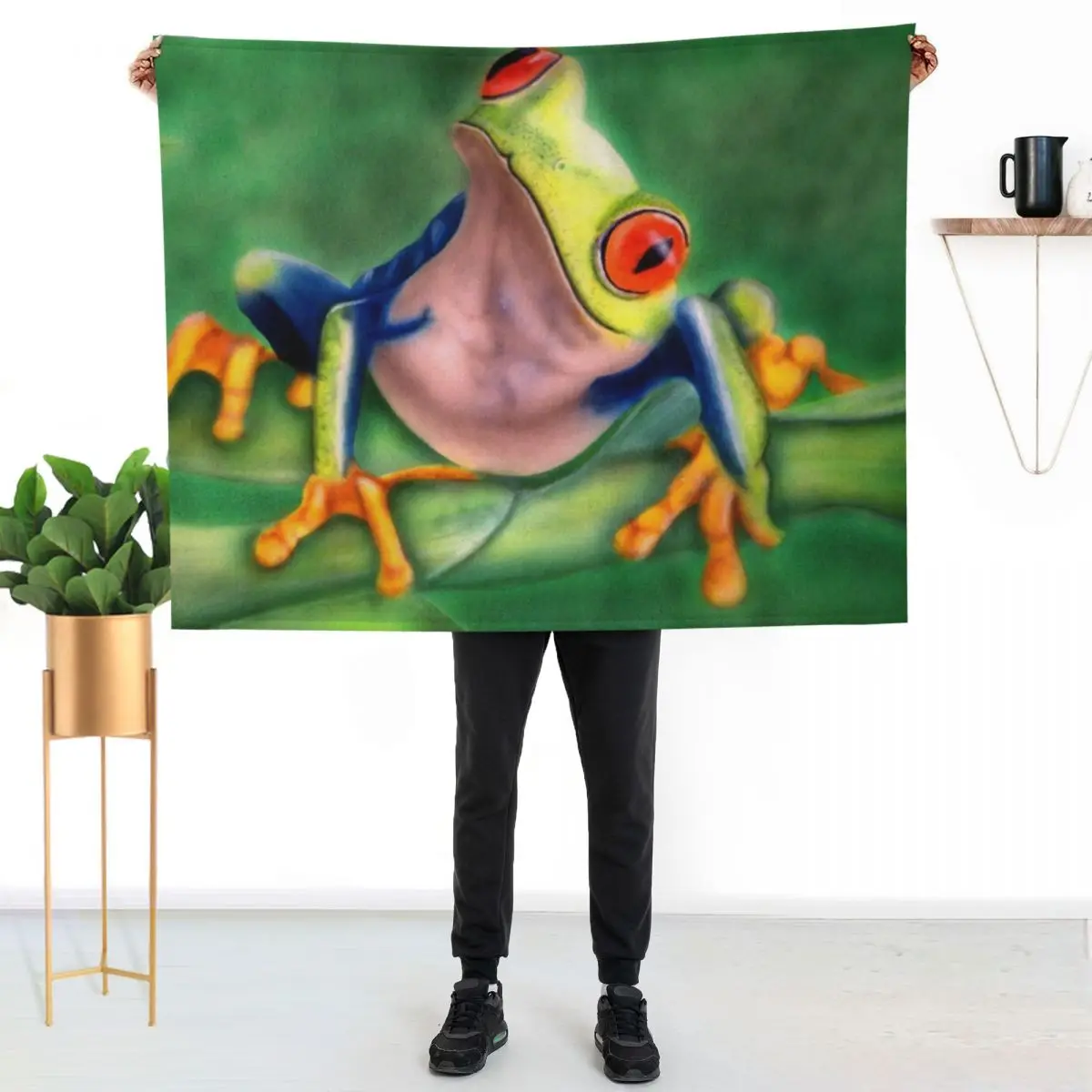 red-eyed tree frog Throw Blanket Soft Breathable Blanket for Night Sleeping