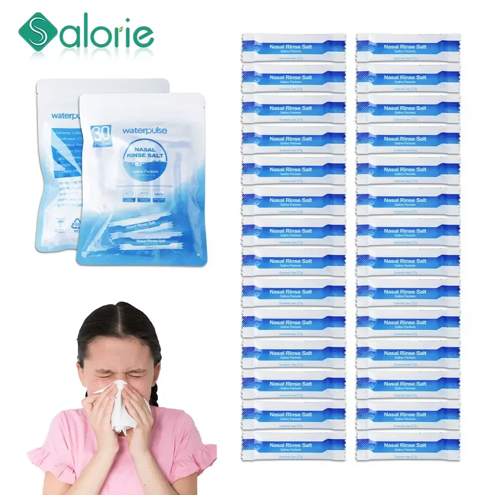 30PCS 2.7g 4.5g Nasal Wash Salt Irrigation 0.9% Saline Household Allergic Rhinitis Sinus Nasal Rinsing Nose Cleaner Tools