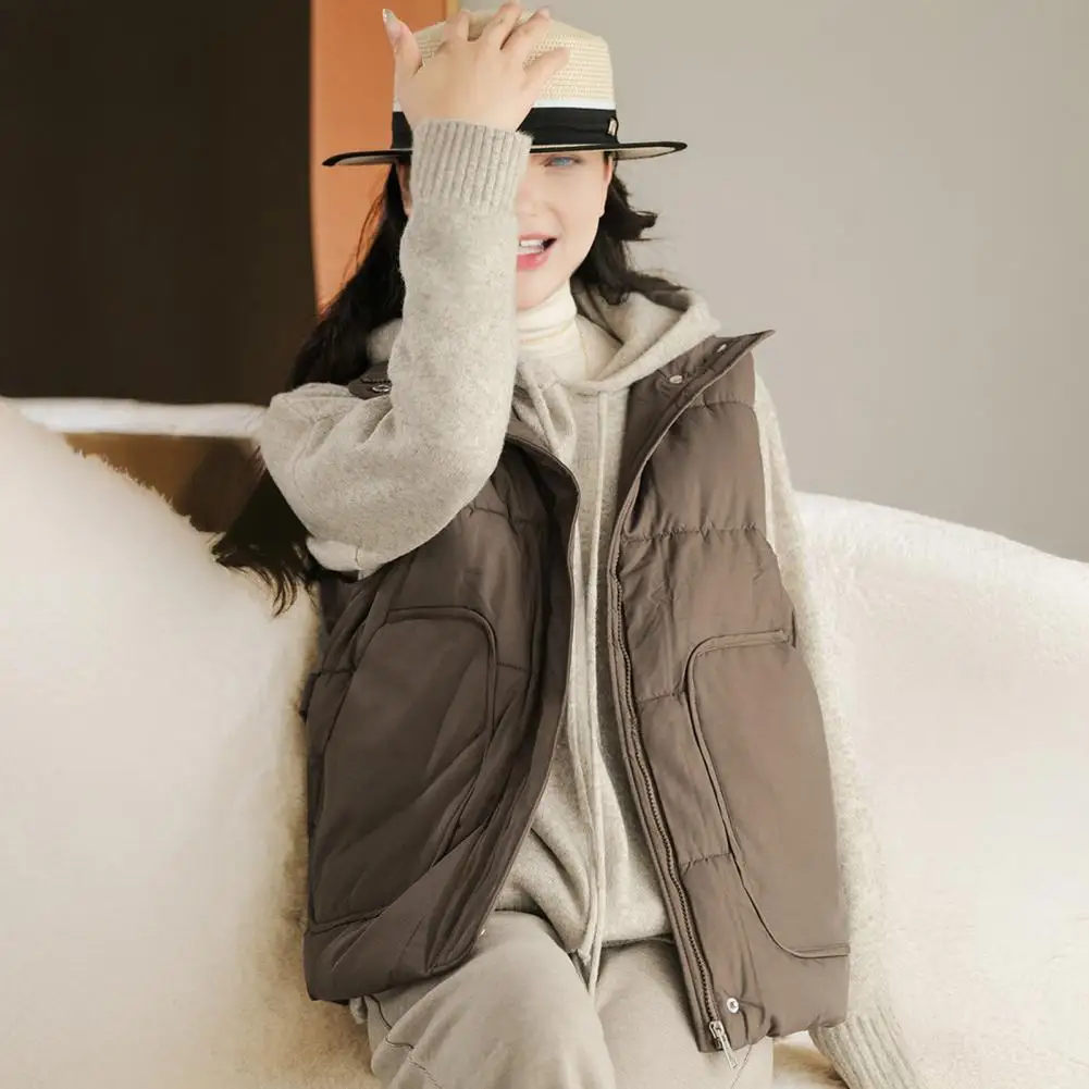 

Down Cotton Sleeveless Vest Jacket 2025 Autumn Winter Loose Korean Version Women Cotton Vest Temperament Ladies Waistcoat Coat