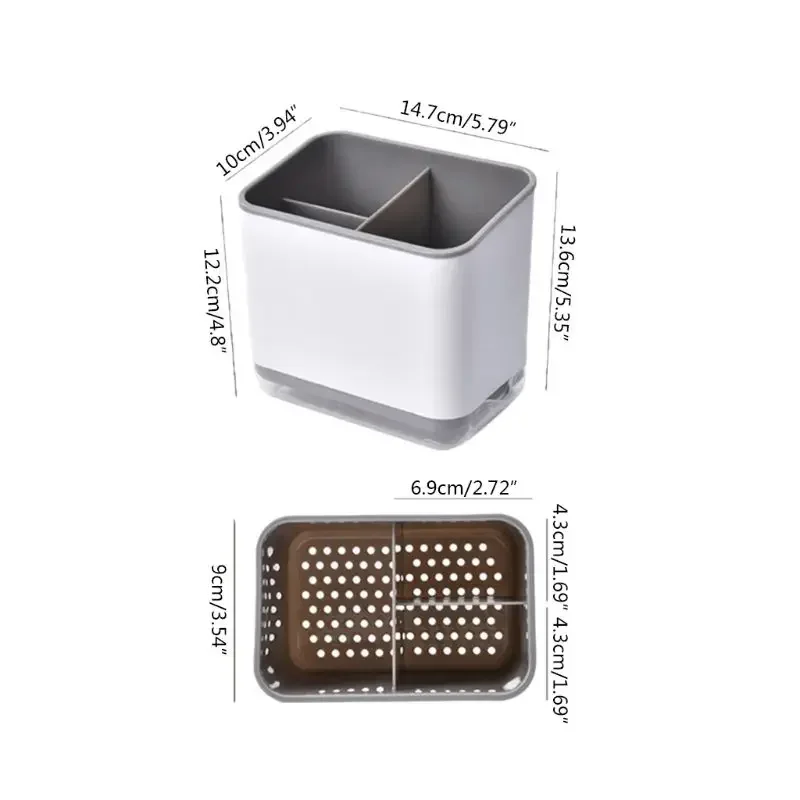 Storage Box Multifunctional Spoon Fork Chopstick Storage Holder Box Double Layer Cutlery Drain Rack Organizer Racks for Kitchen