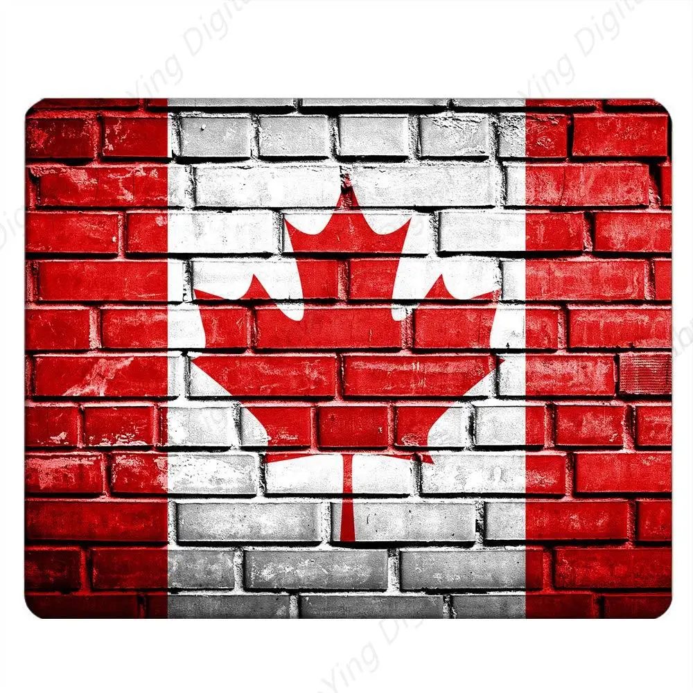 

Flag Game Mouse Pad Canadian Flag Painting On The Wall Mouse Pad Computer Desk Office Mouse Pad Anti Slip Rubber 25*30cm