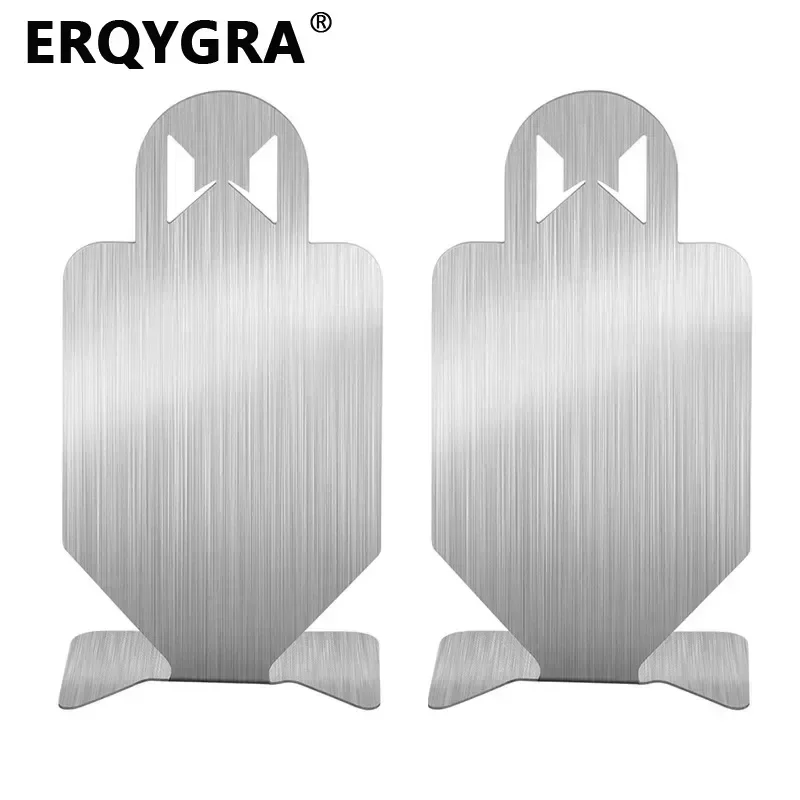 

ERQYGRA Shooting Humanoid Training Target 2pcs Metal Stainless Steel CS Wargame Tactical Practice Airsoft Paintball Accessories