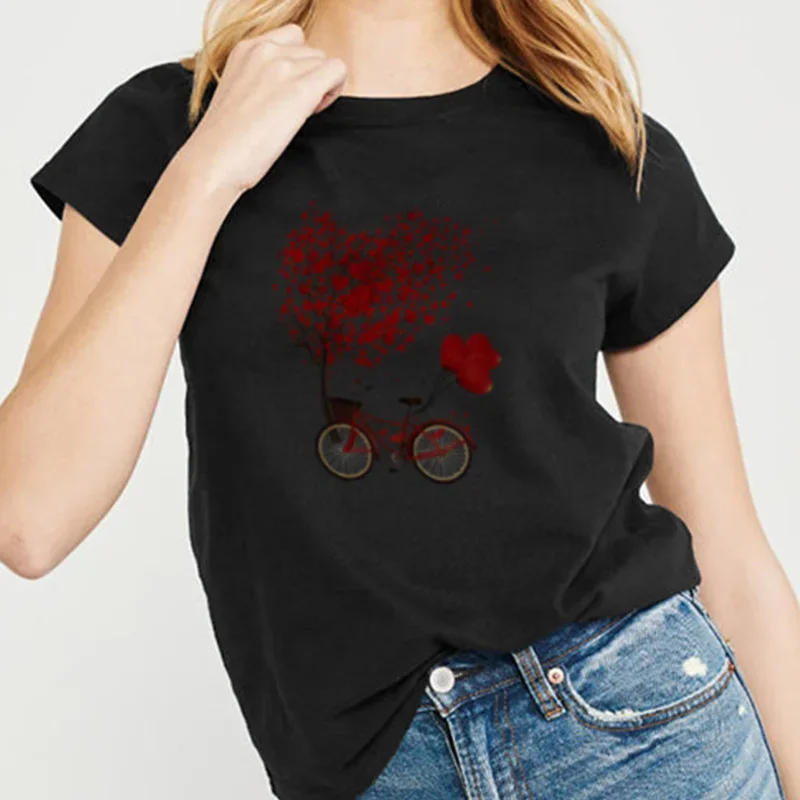 Yc55 Casual Zomer Dames T-Shirts Streetwear Schattige Topkleding Grappige Print O-hals Grafisch Designer T-Shirts Dames