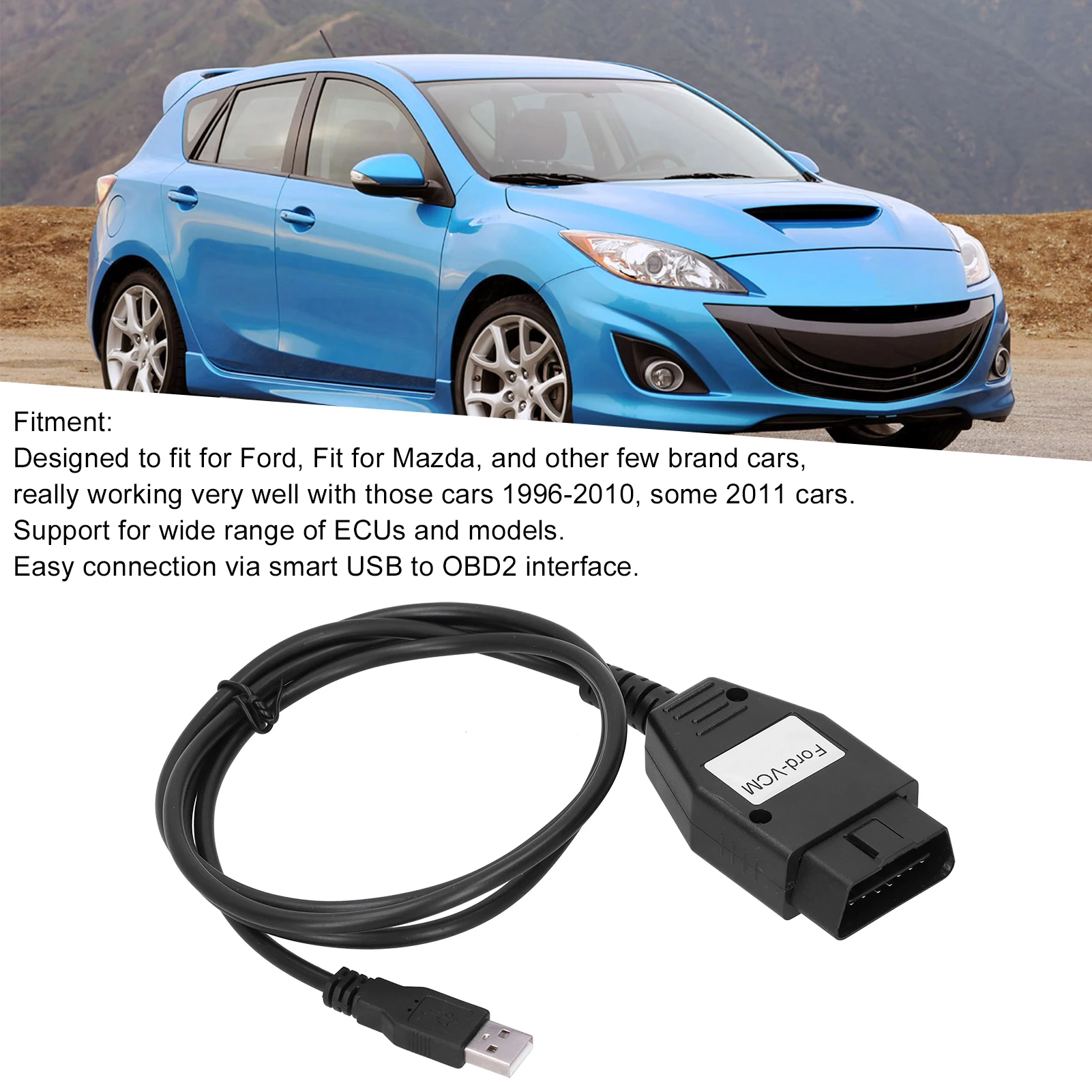 

Автоматический диагностический кабель с интерфейсом OBD USB-шнур для проверки неисправностей автомобиля подходит для диагностического инструмента автомобиля диагностический кабель OBD-кабель