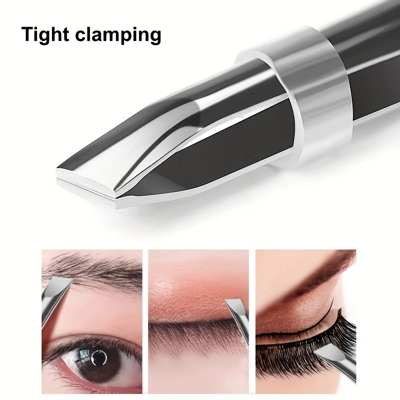 Schrägpinzette aus Edelstahl, präzise für die Augenbrauenpflege, Wimpernanwendung und Trimmen, geeignet für Bart, Schnurrbart