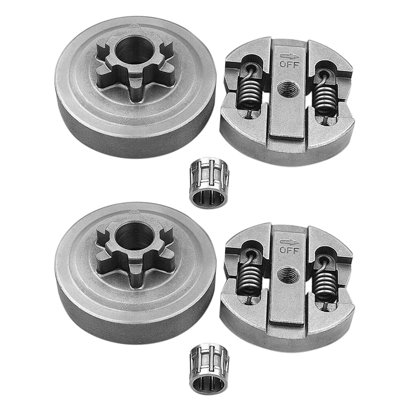 2X Clutch & Clutch Drum & Needle Bearing Fit For Chinese Chainsaw 2500 25CC