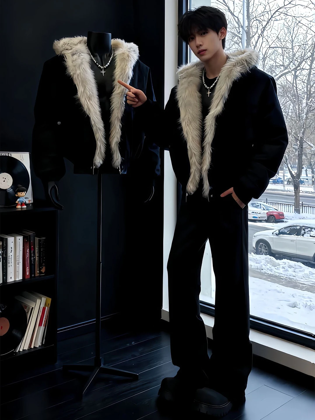 

Высококачественная новая осенне-зимняя куртка в американском стиле с капюшоном и меховым воротником Mountain Eagle, рабочая одежда из хлопка, универсальная модная модель.