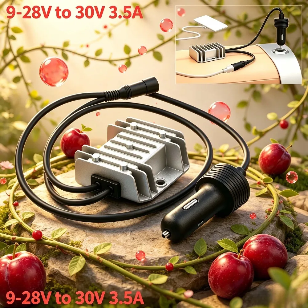 10-28V to 30V 3.5A Supply Power 12V24V to 30V Conversion Kit Step-Up with Cigarette Lighter Plug Suitable for Trucks DC Cable CE