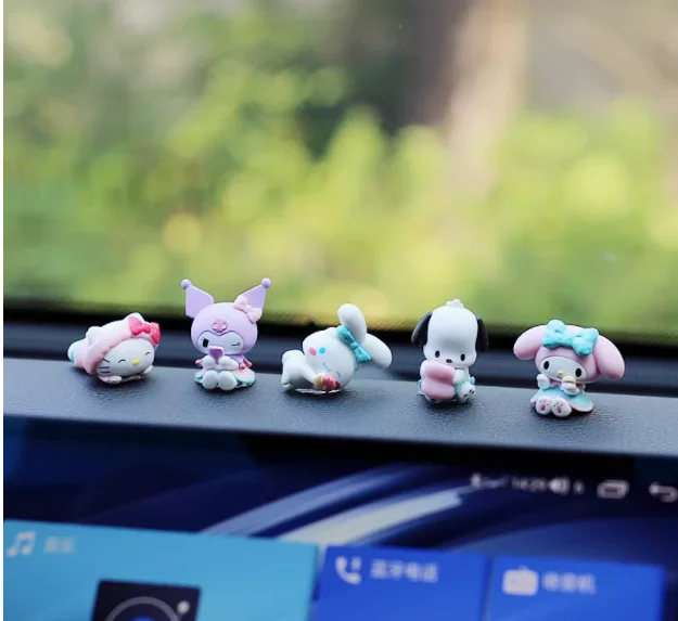 

[Funny]5pcs/lot Cartoon Anime Sanrio Hello Kitty My Melody Kuromi action figure statue collection model Girl kids Christmas gift