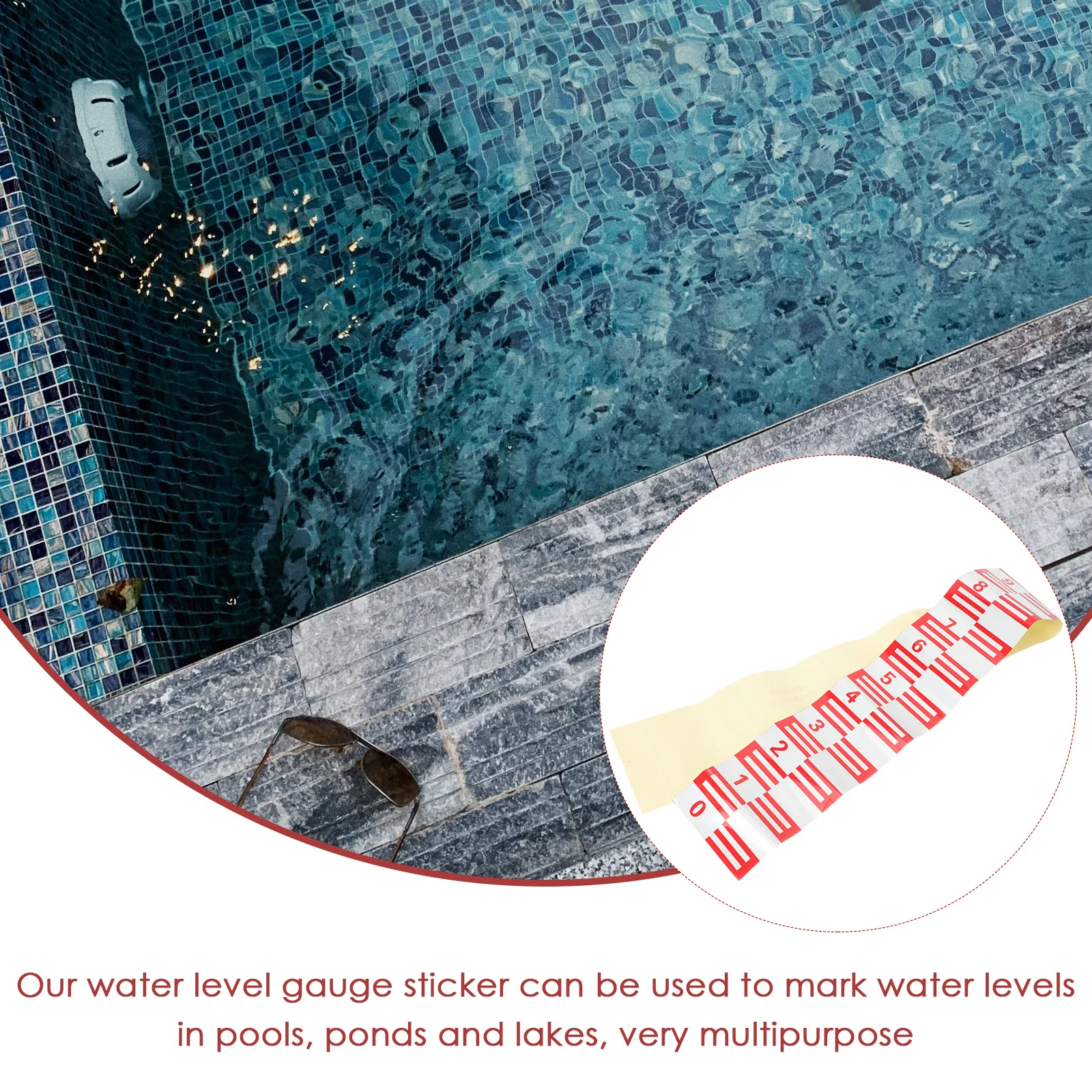 

Measure Water Depth Pool Level Measuring Sticker Tank Indicator for Pond Plants