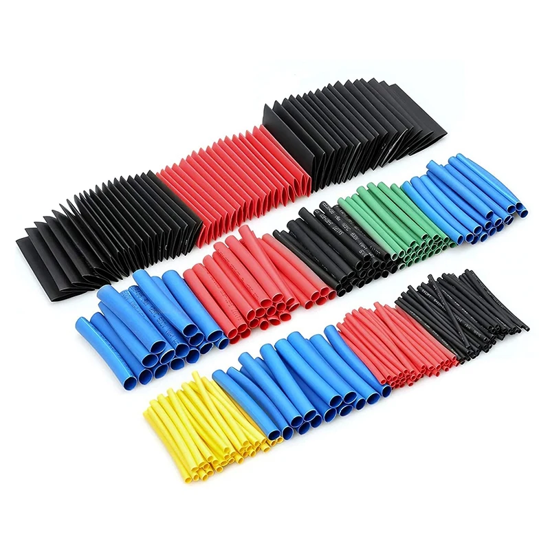 ABZV-560PCS أنابيب الانكماش الحراري، تشكيلة لف كابل الأسلاك الكهربائية العازلة الكهربائية مجموعة أنبوب الانكماش الحراري مع صندوق