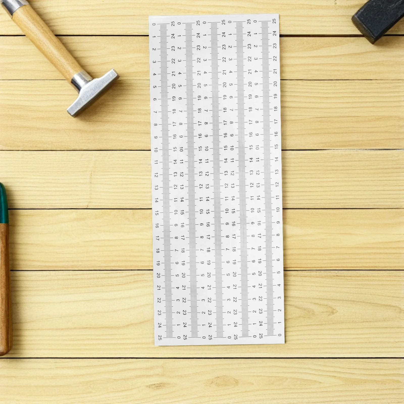 

50Pcs Self Adhesive Ruler Tape Stick on Measuring Sticker for DIY Wood Metal Plastic Surfaces 0-25Cm Workshop Desk Scale Tool