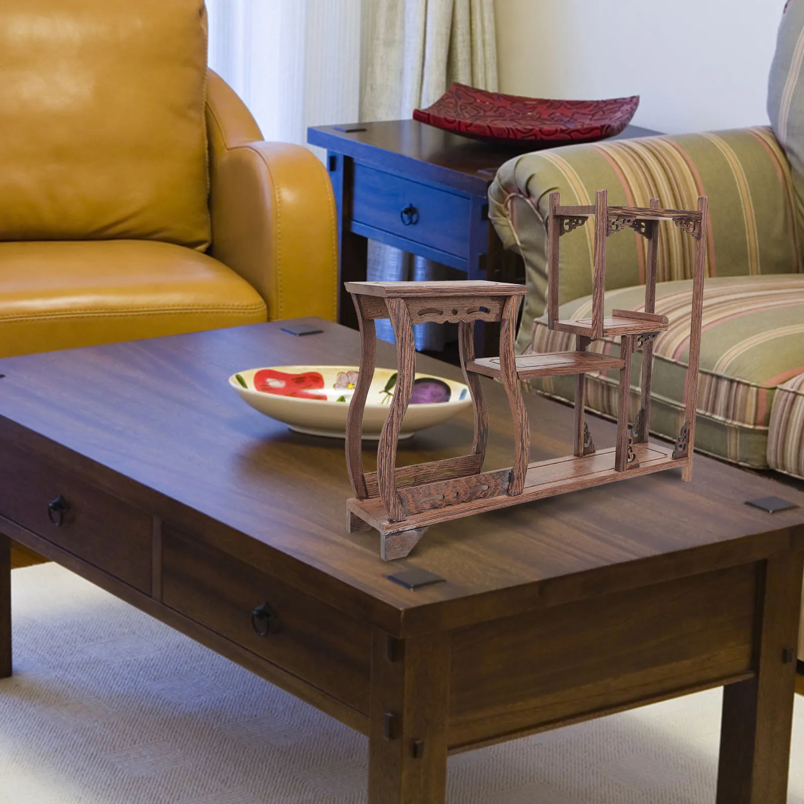 

Chicken Wing Wood Display Stand Exquisite Craftsmanship Wooden Shelf for Tea Pot Collection Home Ornament