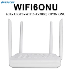 Optfocus-wifi6 original gpon onu 4ge 1tel ax3000m, compatível com todas as marcas de ols, frete grátis, ax3000m