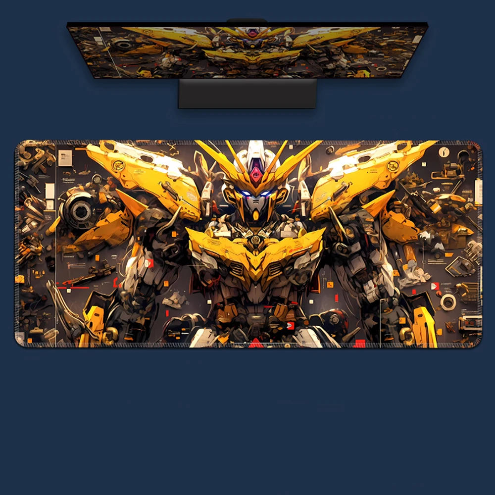 

Mecha Warrior Large Mouse Pad Cool Anime Laptop Keyboard Pads Game E-Sports Desk Mat Extended Office Anti-Slip Rubber Table Mats