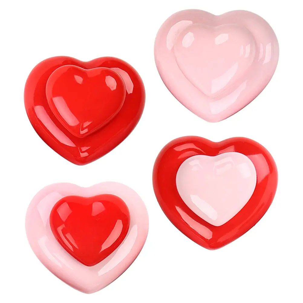 4Pcs Heart Ceramic Balm Jars Portable Containers Dustproof Lid Makeup Storage Boxes for Lip Balm Face Cream Travel Bag - view 3
