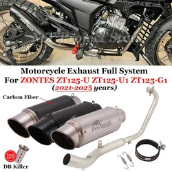 Silenciador de sistema de escape para motocicleta, silenciador de tubo de enlace medio delantero, extraíble, DB Killer, antideslizante, para ZONTES ZT125 U1 G1 Z1 Z2 2021 2022