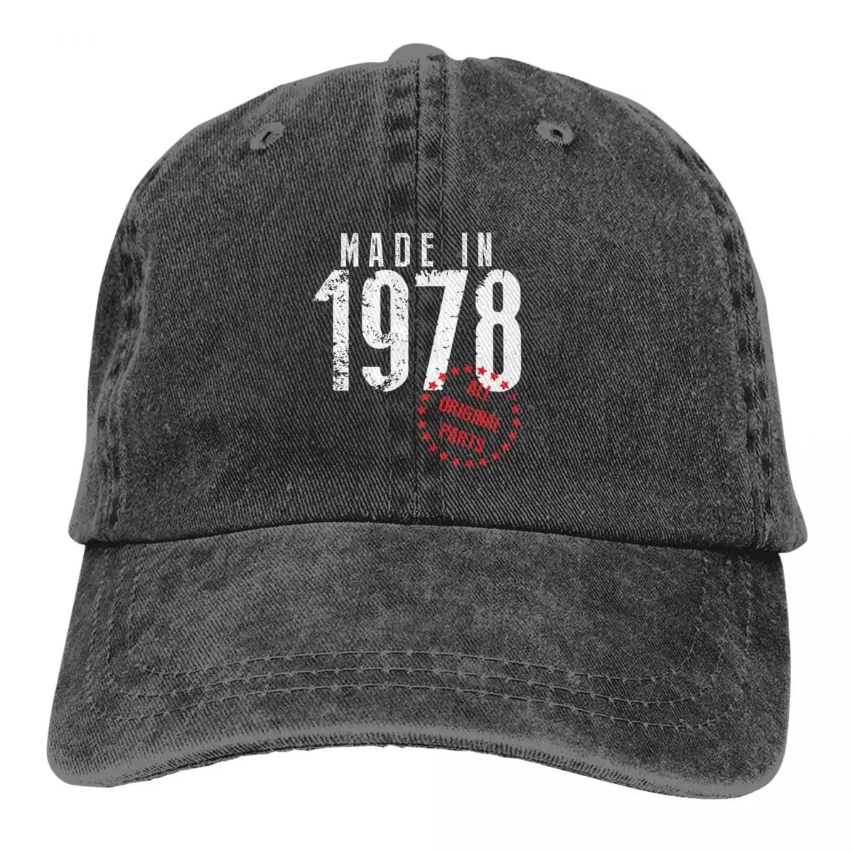 Made In 1978 All Original Parts Men Women Baseball Caps Distressed Washed Hats Cap Casual Outdoor Running Golf Headwear