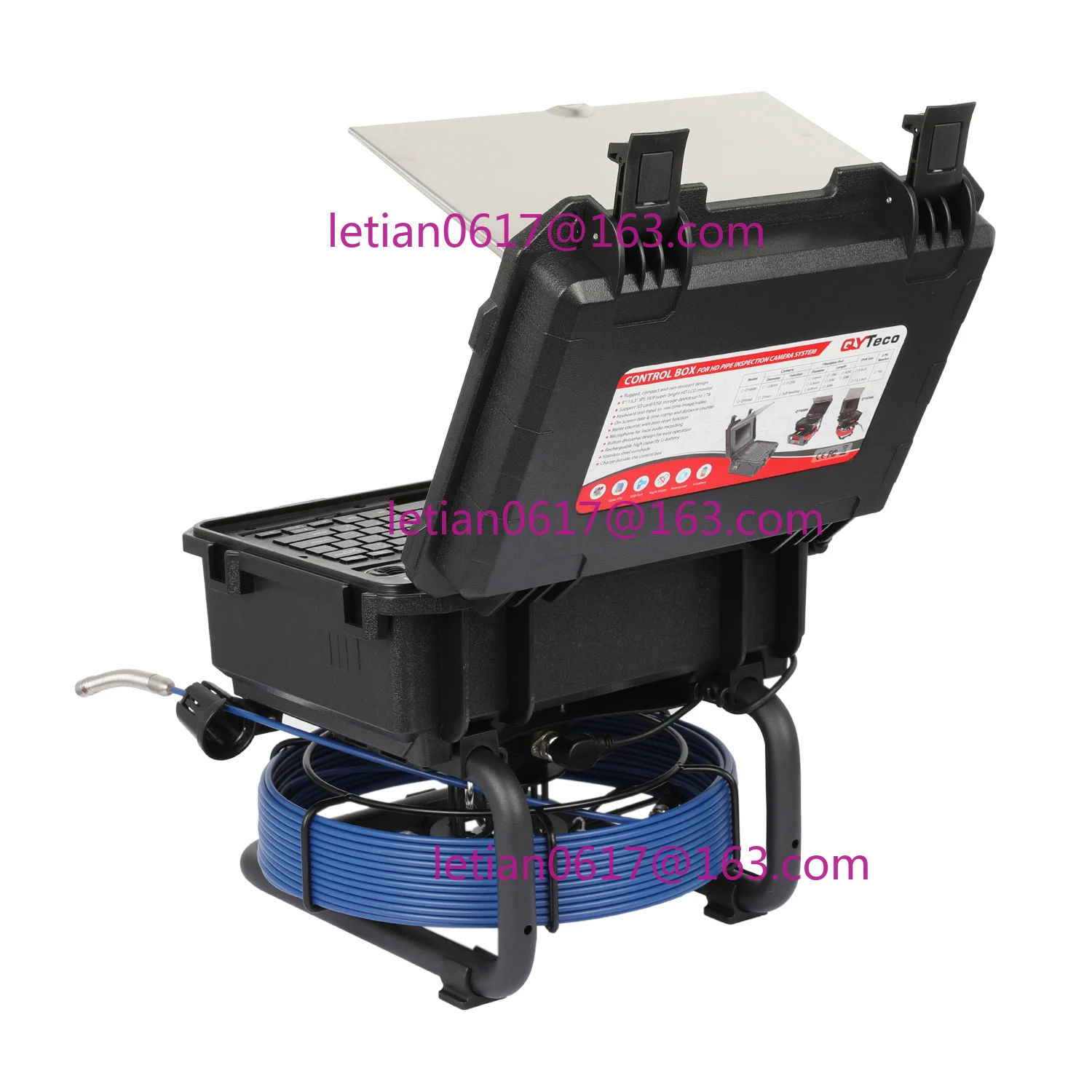 

12.8mm Industrial Drain Cctv Endoscope Pipe Inspection Camera Sewer System with Counter Meter 9" Display