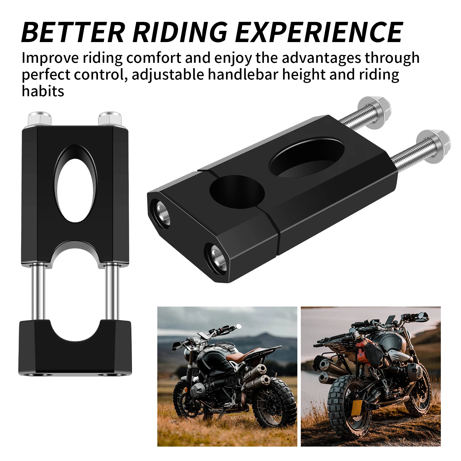 2Pcs Bike Handlebar Risers 7/8inch Bike Handlebar Mount Clamp Aluminium Alloy Bike Handlebar Mount Clamp Riser for Dirt Pit Bike