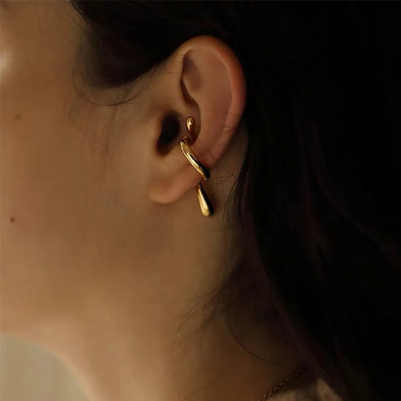 Foxanry غير النظامية هندسية أقراط مشبكية للنساء الفتيات العصرية الحد الأدنى شخصية منع الحساسية اليومية مجوهرات الحفلات هدية