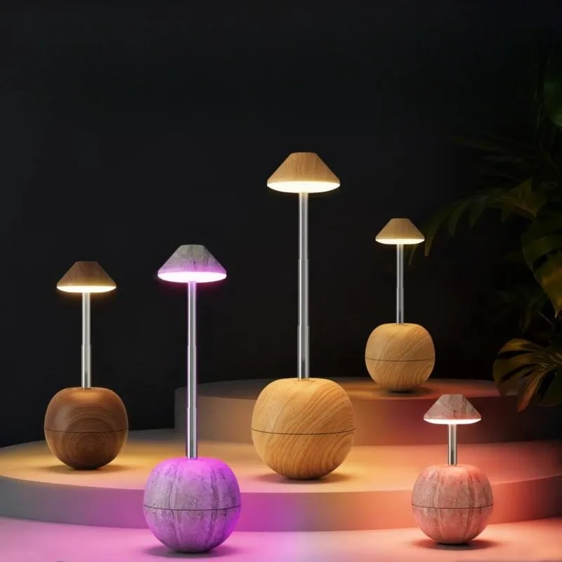 Modern Joystick Weight Design USB Rechargeable RGB Desk Lamp Height Adjustable Touch Night Light Bedroom Bedside LED Lamp