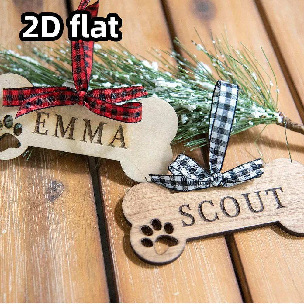 زينة عيد الميلاد للحيوانات الأليفة - تذكار مطبوع بمخالب الكلاب الخشبية - زخرفة شخصية - زينة شجرة العطلات المخصصة ومحبي الكلاب