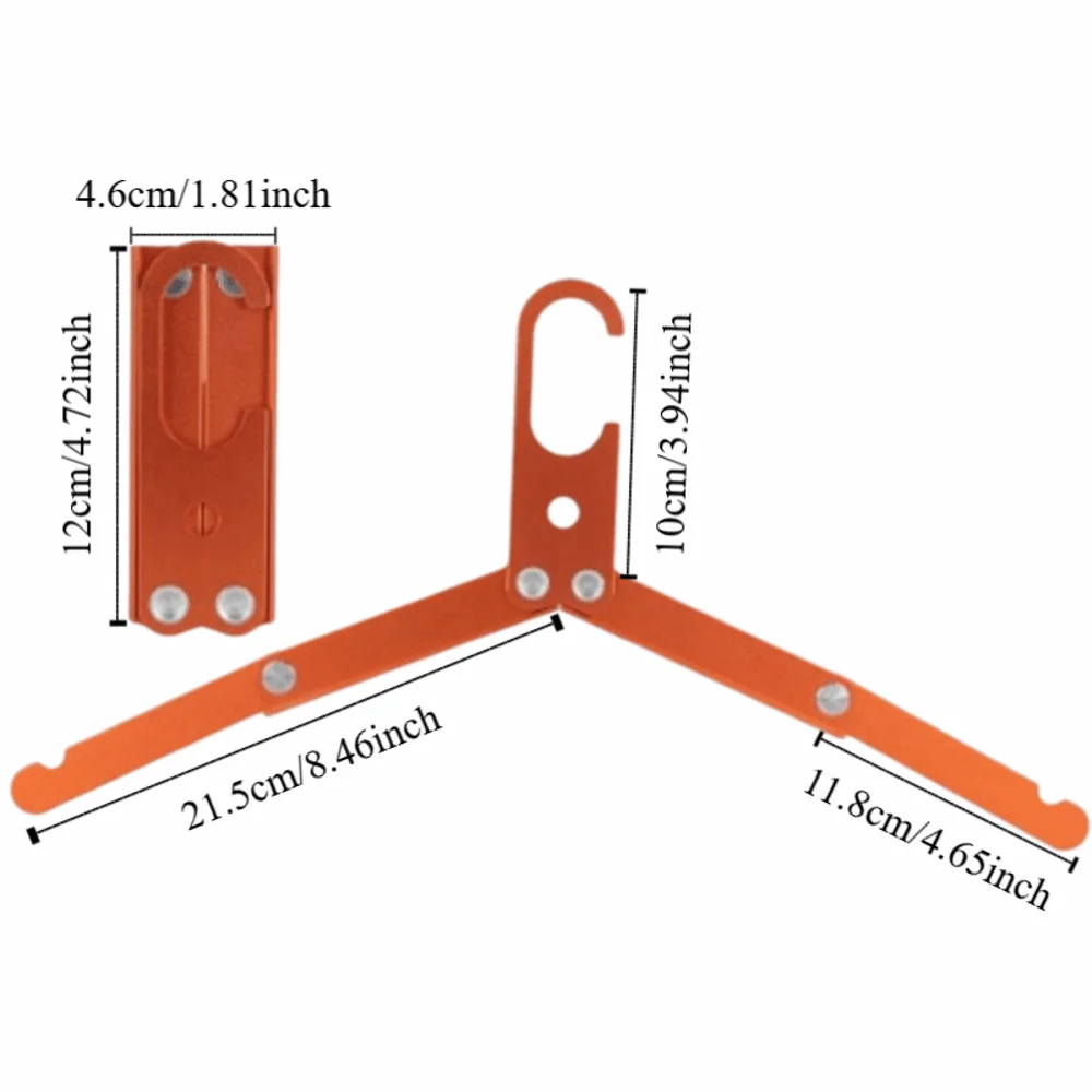 3 Pcs Aluminum Alloy Folding Hanger Heavy Duty Non Slip Portable Drying Rack Windproof Hook Compact Clothes Rack