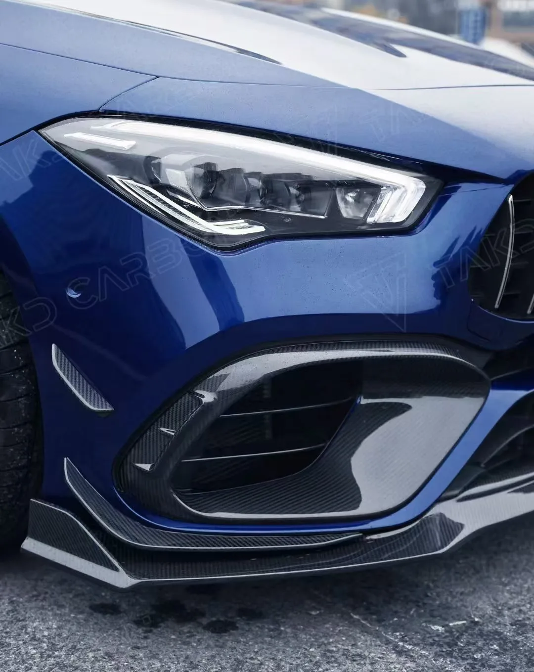 Накладки на боковые зеркала для Mercedes CLA W118, с узором под карбон, прямая замена штатных корпусов зеркал заднего вида