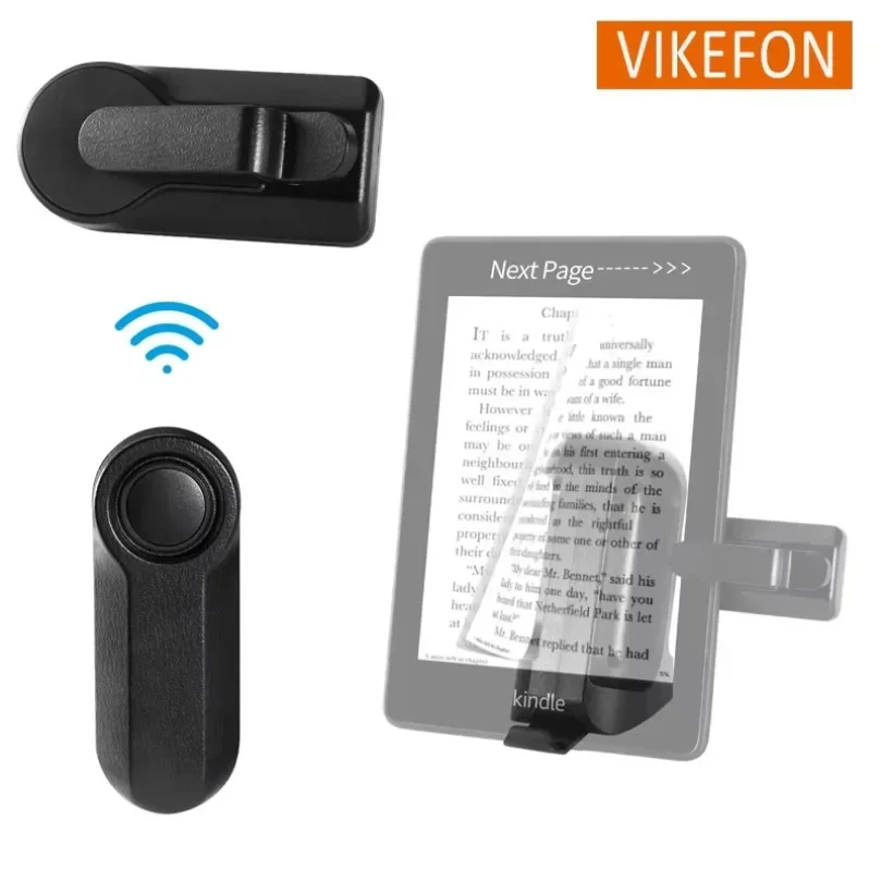 Portable Wireless Page Turner Remote Control Clip 2.4G Mute Button Type-C Rechargeable for Kindle Kobo iPad Tablet Ebook Reader