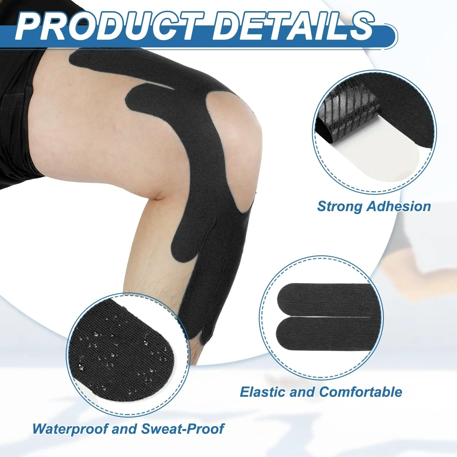 5-20PCS Sports Kinesio Tape Muscle Kinesiology Elastic Knee Pain Relief Strain Patch Athletic Recovery Stickers Fitness Bandages