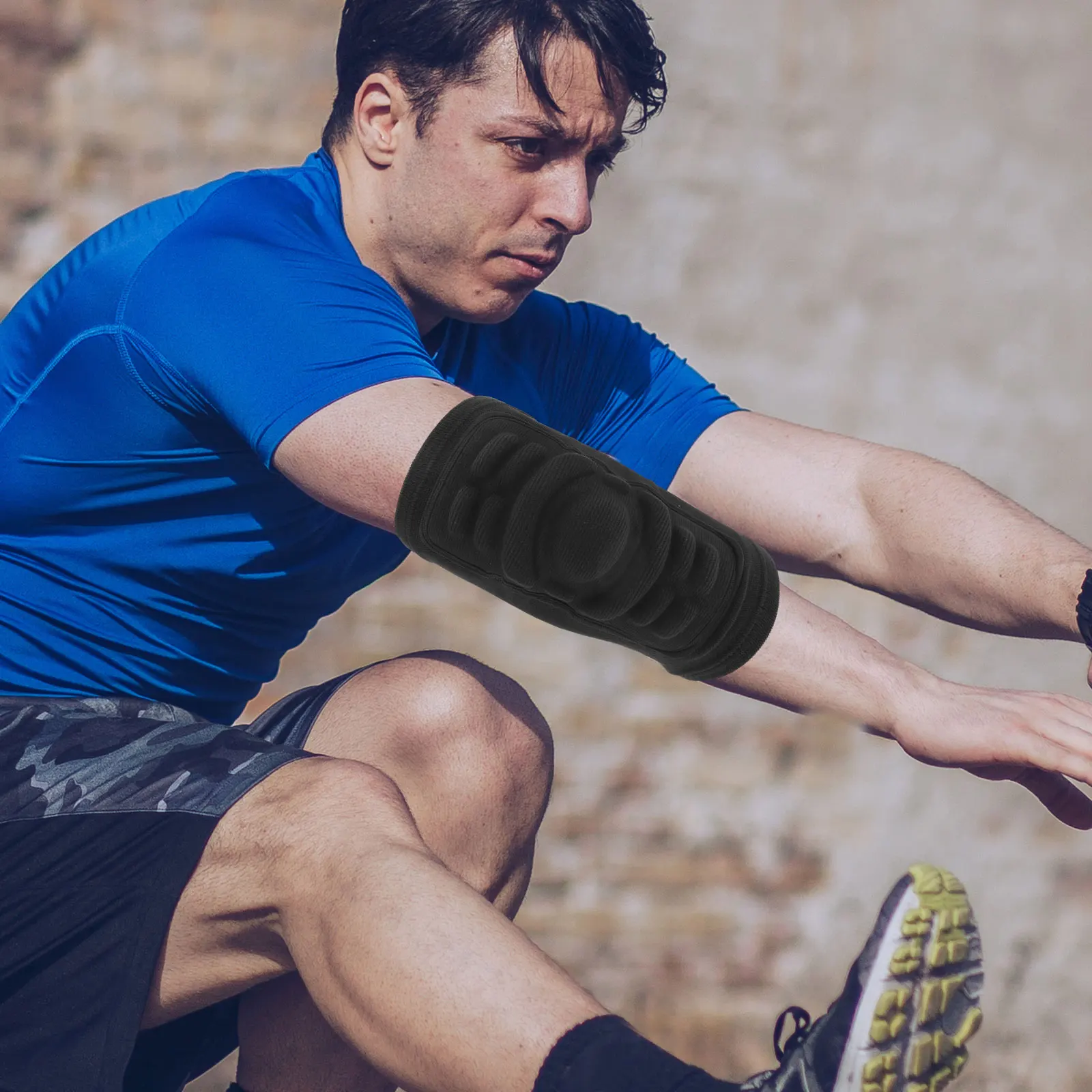 

Elbow Guards Padded Sleeve Baseball Golfer Brace Wraps Weightlifting Black Compression Sports Pads Fitness
