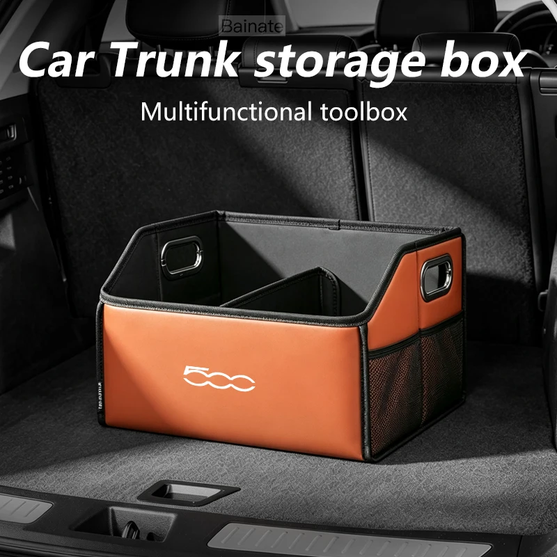 Faltbare Kofferraum-Aufbewahrungsbox, Multifunktionaler Werkzeugkasten, Kofferraum-Organizer, für FIAT 500 500e 500X 500S 500C, Innenraum-Zubehör