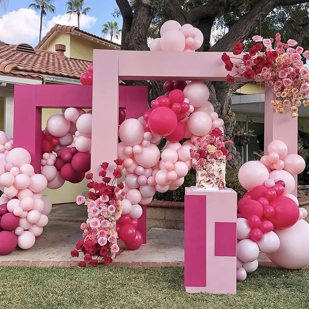 Hot Pink Latex Party Balloons 5/10/12inch Retro Pink Red Balloon Valentine's Day Wedding Birthday Party Decoration Helium Globos