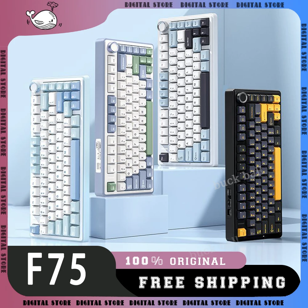 Imagem -01 - Teclado Mecânico sem Fio Gamer Rgb Personalização Teclado Gaming Hot Swap Modo 2.4g Usb Bluetooth 80 Chave Aula-f75 teclado mecanico sem fio gamer rgb personalizacao teclado gaming hot swap modo 24g usb bluetooth 80 chave aula f75 01
