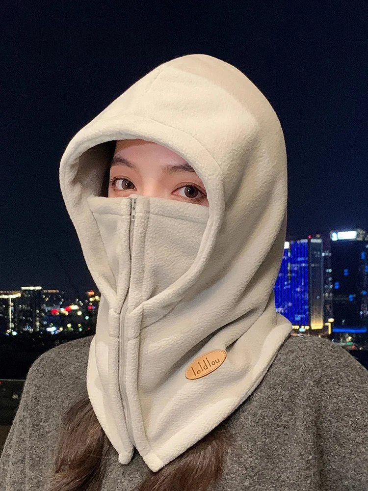 Gueqi Women's Winter Hat Warm Windproof Ear Protection Face Mask Scarf Integrated  Vehicle Riding Thermal Hat