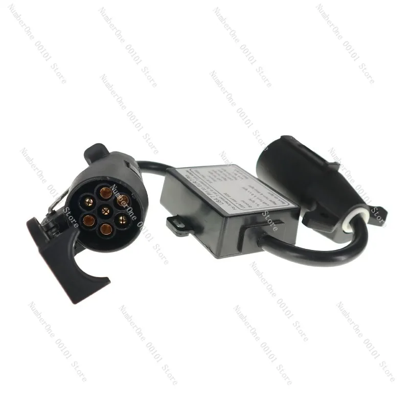 Custom American 7-pin to European Trailer Harness Connector Separation Power Cord Brake Light Line Adapter