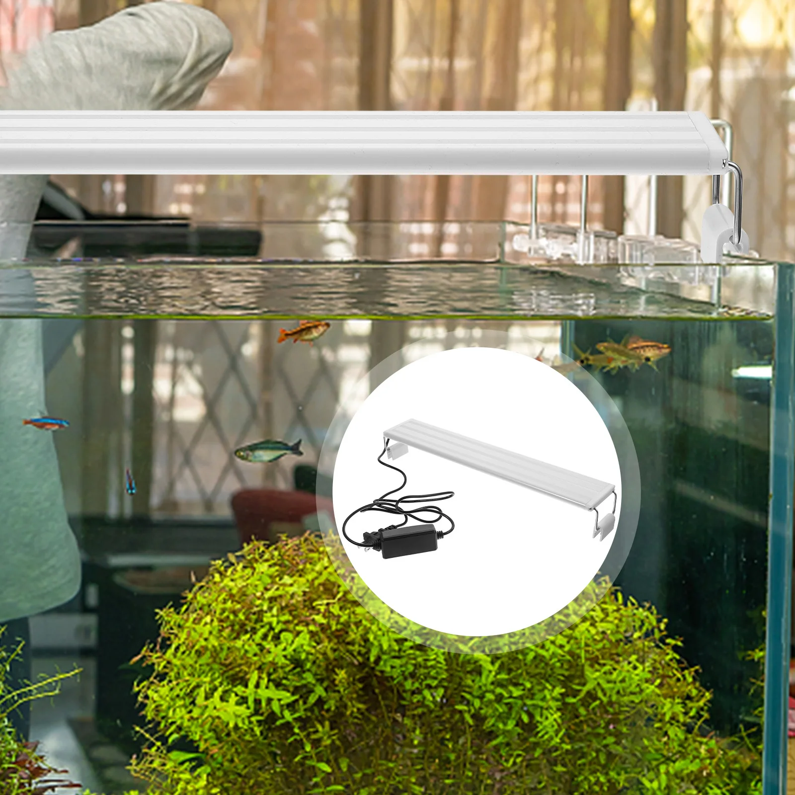 

1Pcs LED Aquarium Lamp 40-50Cm Us Plug Fish Tank Light Tool Enhanced Brightness Solid Construction Convenient Operation