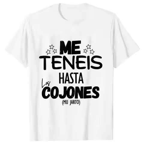 Streetwear Unisex Soft Women Clothing Short Sleeve Tees Funny Spanish Phrases Jokes T-shirts Have Balls